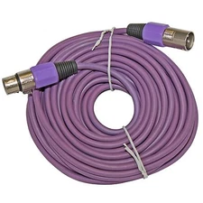50 ft foot PURPLE 3pin XLR male to female M/F shielded mic microphone cable cord