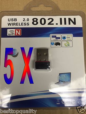 LOT 5 x Mini / micro  Wireless USB WiFi Adapter LAN Adapter 802.11n/g/b wholesal