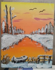 Original Signed painting on canvas impressionism abstract 