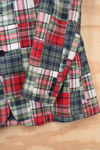 Linea Uomo Patchwork Plaid Sport Coat Blazer Mens Size 46R - Picture 5 of 12