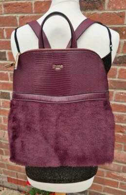 Unisex - VELVET LUXE BACKPACK IN BURGUNDY Backpack Burgundy Velvet With Zipper And Drawstring Closure  main image 4
