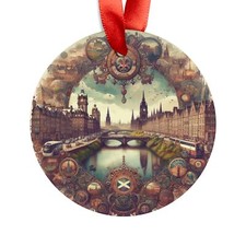 EDINBURGH SCOTLAND, Scottish Travel, Personalized Round Acrylic Ornament Gift