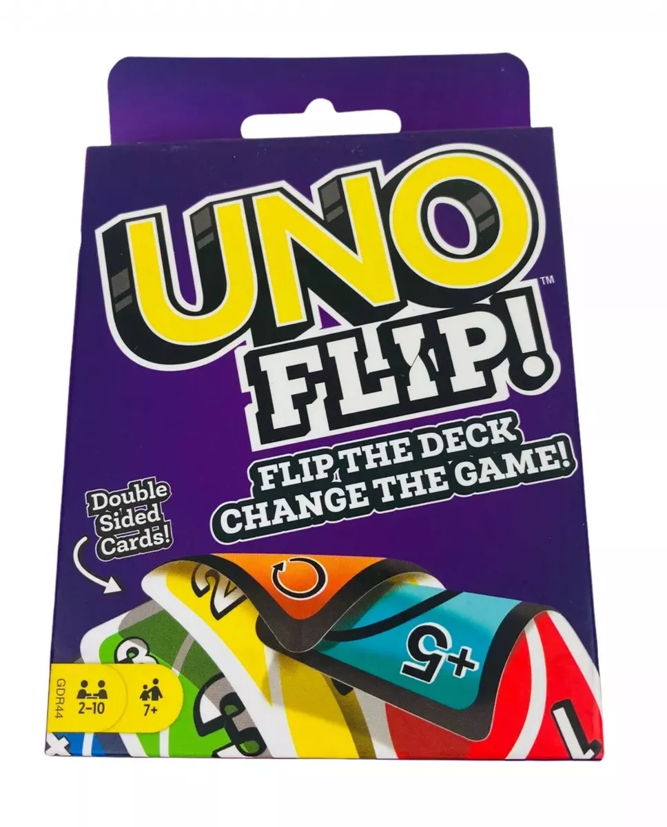 🔥UNO Flip! Card Game NEW Mattel Games Double Sided 2-10 Players 🎁  887961751062