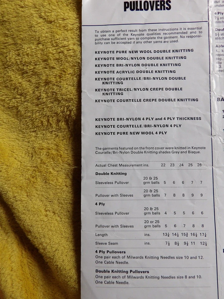 Keynote No.311 Vintage Knitting Pattern Child Pullovers 22-26" sizes - Image 2 of 2