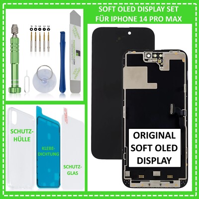 Original FOG Soft OLED Display für iPhone 14 Pro Max Bildschirm LCD Touch Screen