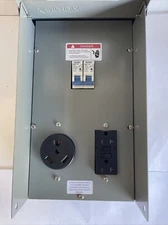 Temporary Power Outlet Panel, RV Electrical 20 and 30-Amp Receptacle