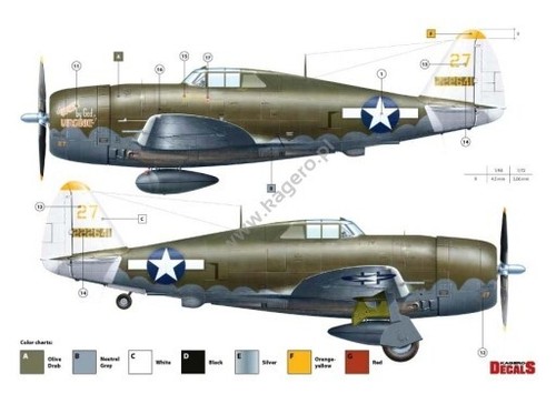 Kagero Decals 1/48 Republic Pacific Thunderbolts P-47D 3/4/16/23 WW2 Pt1 - Bild 3 von 6