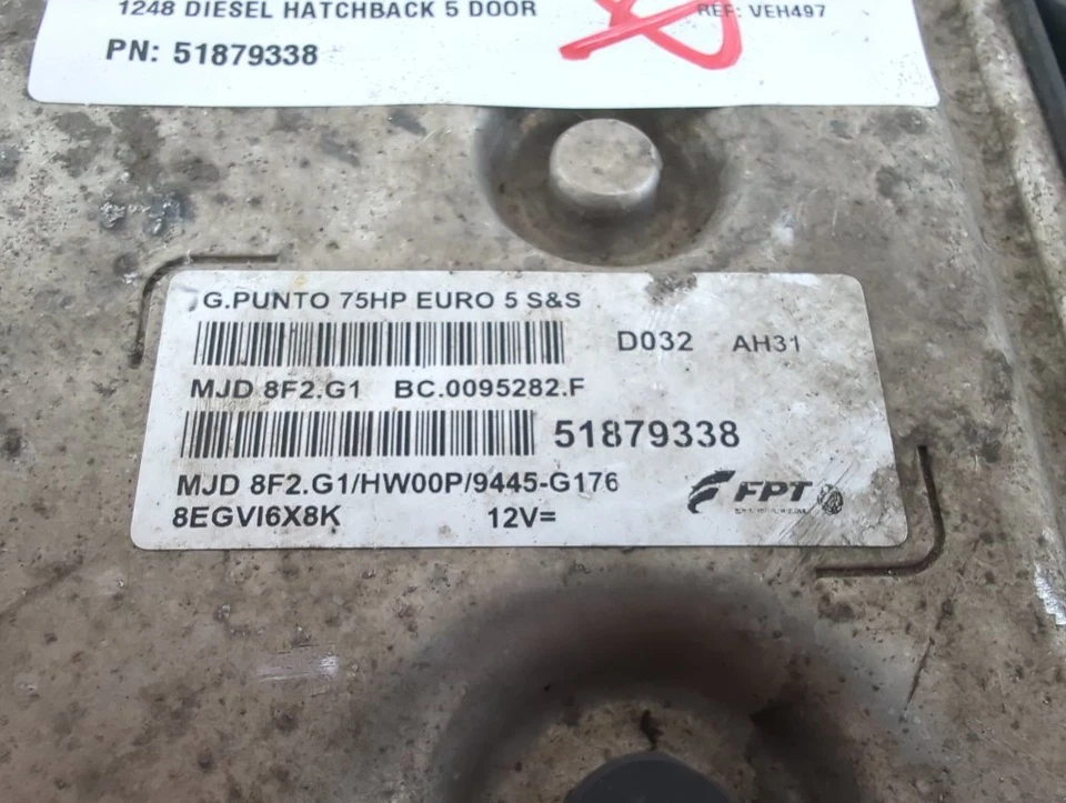 Fiat Punto Evo 2009-2012 199 motor A9.000 ecu Foto 4 de 4