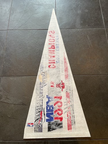 Vintage 1991 NBA Finals Pennant Chicago Bulls vs Los Angeles Lakers Mike Jordan - Picture 8 of 13