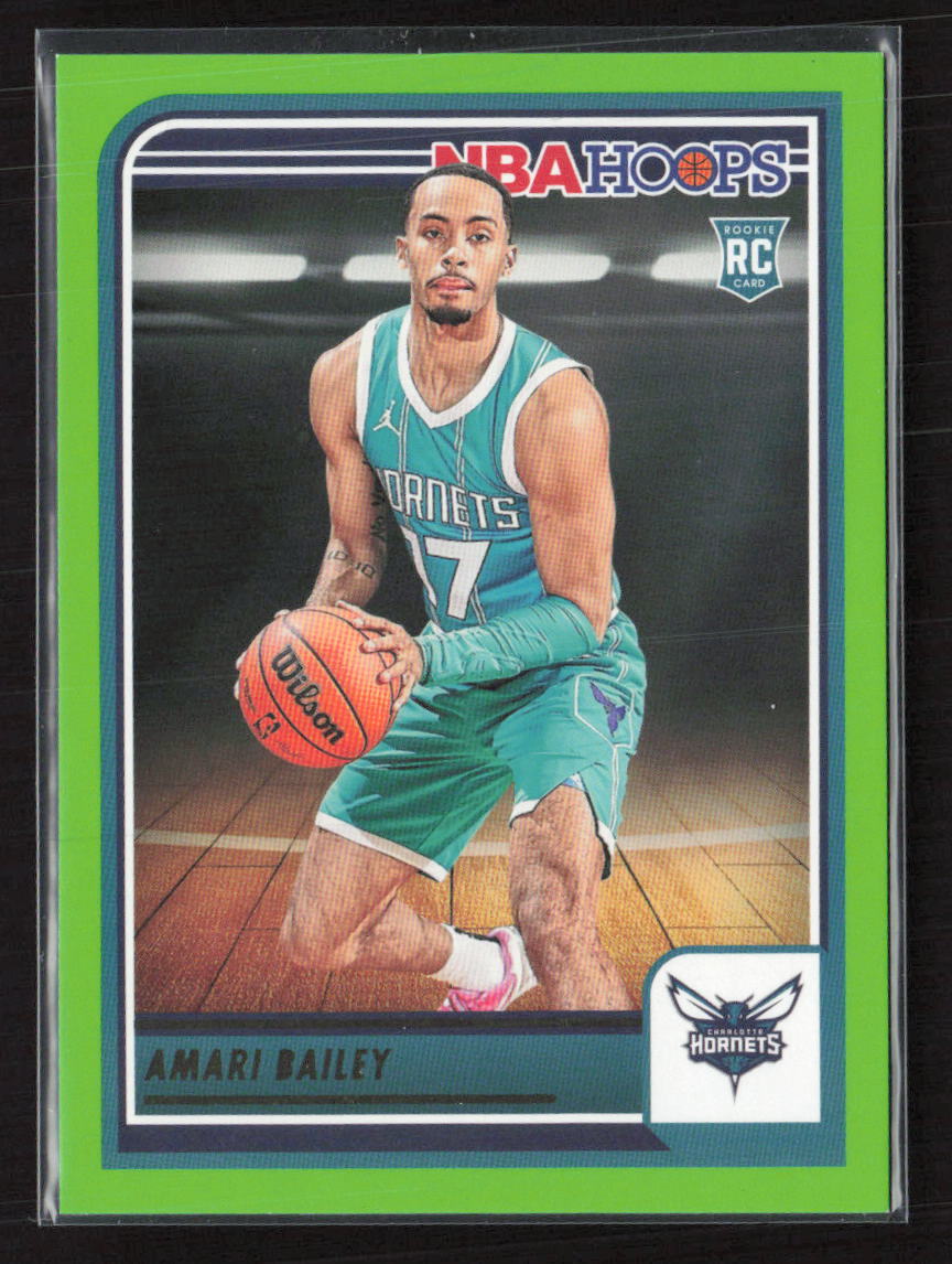 2023-24 Hoops #267 Amari Bailey Neon Green Charlotte Hornets (U)