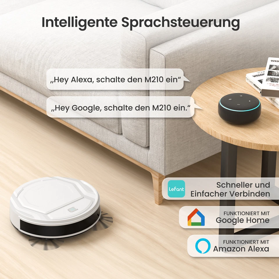 Lefant Robot Aspirapolvere Robot Aspirapolvere 2200Pa Robot Vacuum Cleaner Self-Charging - Immagine 3 di 4