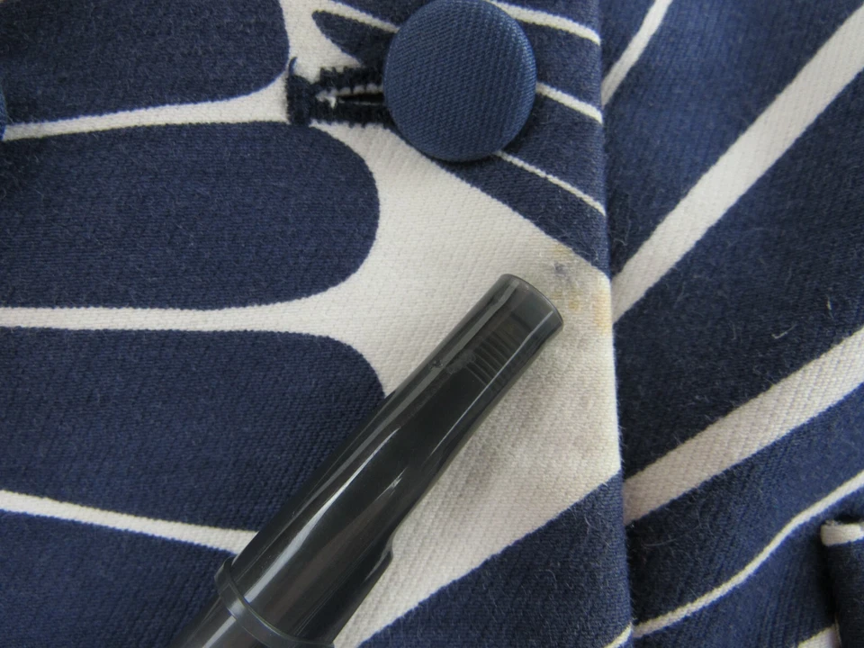 Chaqueta Blazer Abrigo J Crew Mujer 12 Azul Blanco Manga Larga Abotonada Foto 4 de 4