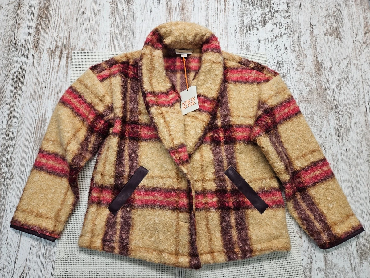 Women's plaid store sweater jacket