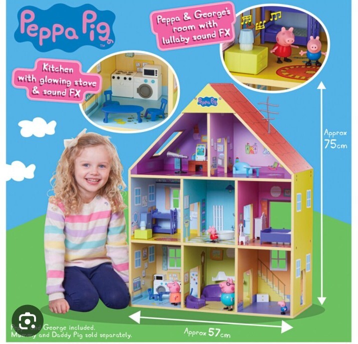 Peppa Pig Wooden Playhouse Playset Dollhouse eBay