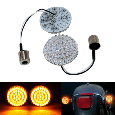 2x 2'' 1156 LED Blinkleuchte Hinten Blinker Gelb Birne Lichte für Harley Fat Boy