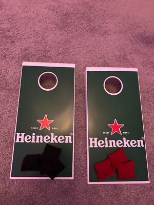 Heineken Logo Mini Tabletop Cornhole Corn Hole Game Boards Travel Portable NEW*