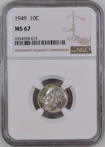 1949 10C Roosevelt Dime NGC MS67   6554598-015