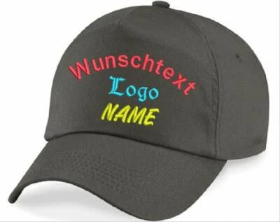 BEECHFIELD Cap mit/ohne Logo Wunschtext Name BESTICKT, olive grün Kappe personalisiert indi