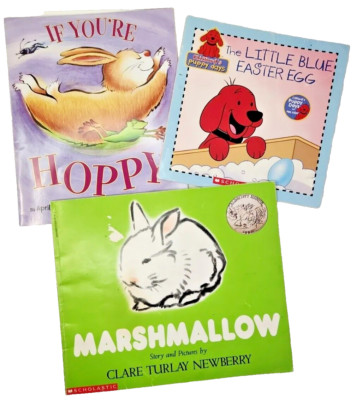 Classic Kids Easter Books Bundle Clifford Marshmallow Hoppy PB Lot of 3