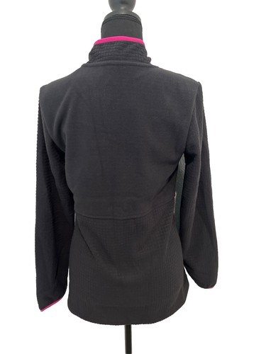 Chaqueta Lands’ End para mujer extra pequeña transpirable rejilla polar cremallera completa negra rosa - Imagen 7 de 11
