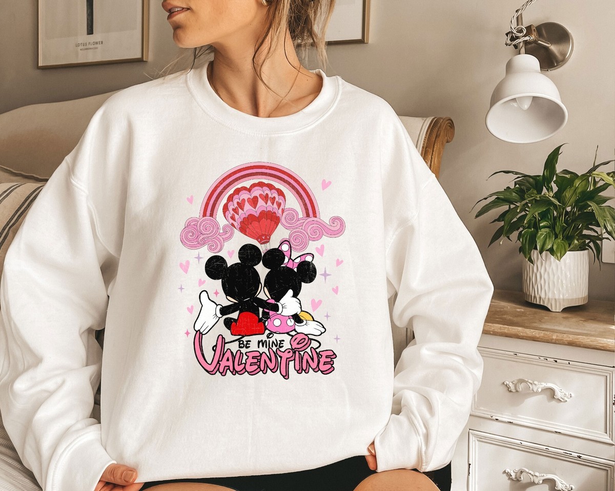 Be Mine Valentine, Mickey and Minnie Valentines Day Crewneck, Disney  Valentine