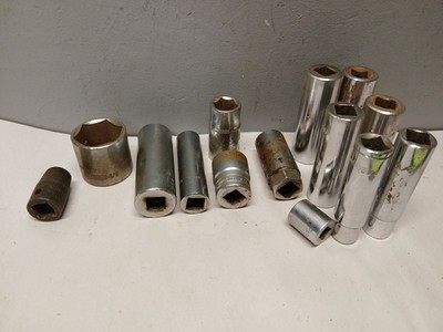 Lot Of 14 Random Sockets  1/2 drive 