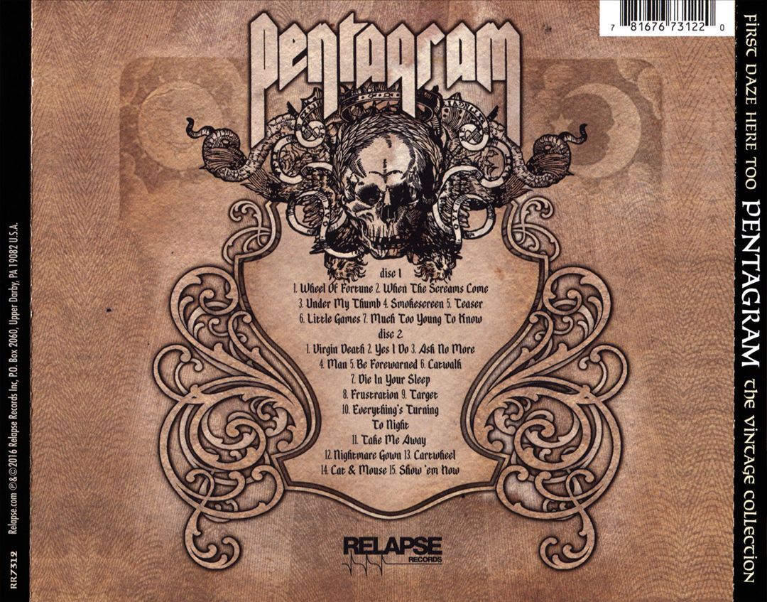 PENTAGRAM FIRST DAZE HERE TOO: THE VINTAGE COLLECTION NEW CD