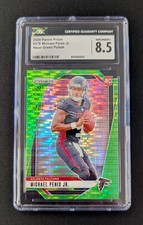 Michael Penix Jr. 2024 Panini Prizm #378 Neon Green Pulsar RC Falcons CGC 8.5