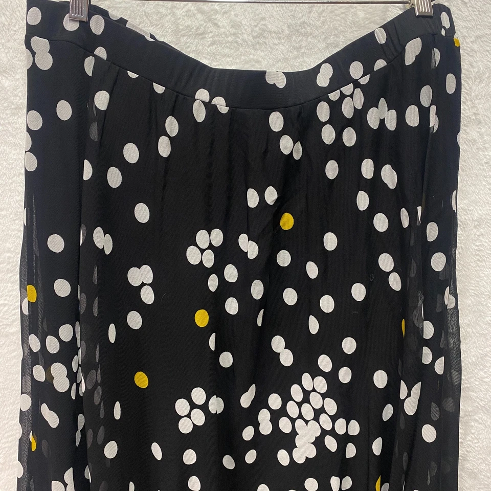 Falda midi transparente Alfani para mujer 3X Plus lunares negros forrada de nailon Foto 4 de 4