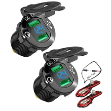 Daiertek 12V Dual USB Charger Socket for Automotive Car Marine RV RZR Boat ATV B