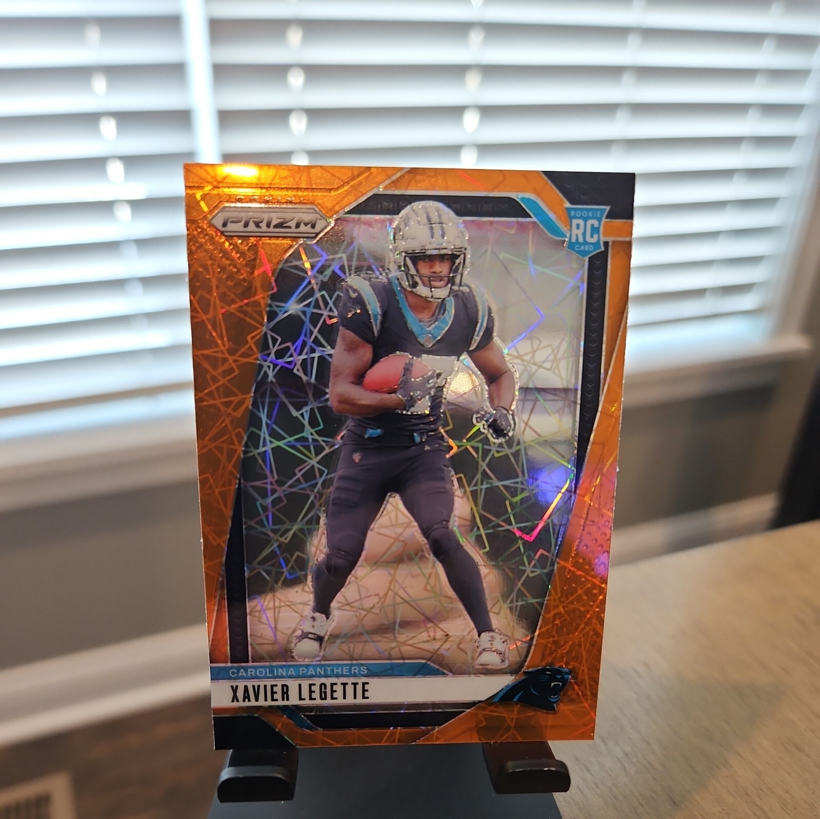 2024 Panini PRIZM Xavier Legette Orange Lazer Prizm RC #398 Panthers