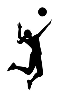 Volleyball Serve Silhouette Girl Decal #1 Choose Color