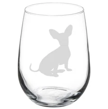 Chiweenie Dog Stemmed / Stemless Wine Glass