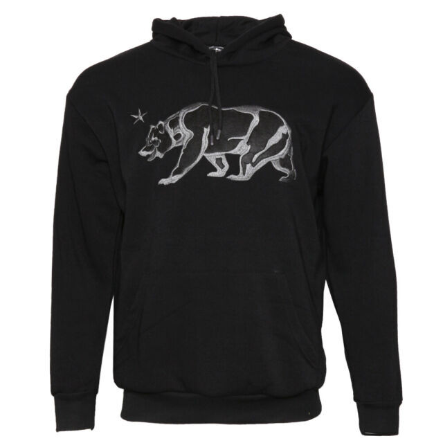Original Deluxe HK99394 S Embroidered Bear Mens Hoodie Black