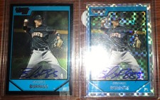Emmanuel Burriss 2007 Bowman Chrome Xfractor Prospect Auto 074/225 + Base Auto