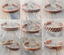 Solid Copper Magnetic Bracelet Arthritis Pain Therapy Energy Fashion Cuff