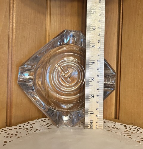 Vintage SS France Clear Glass Ashtray CGT Compagnie Generale Transatlantique Cru - Picture 2 of 5
