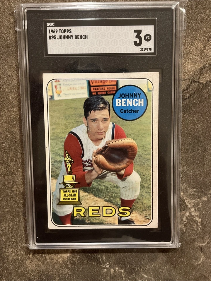 ⚾️🟥Johnny Bench🟥⚾️1969 Topps - #95 - SGC 3 Vintage HOF - All Star Rookie Cup - Image 4 of 4