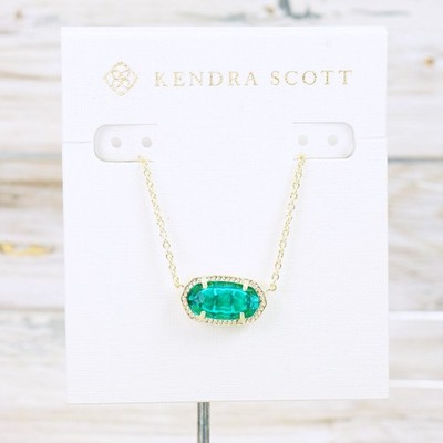 NWT Kendra Scott Elisa London Blue Necklace Gold Plated December