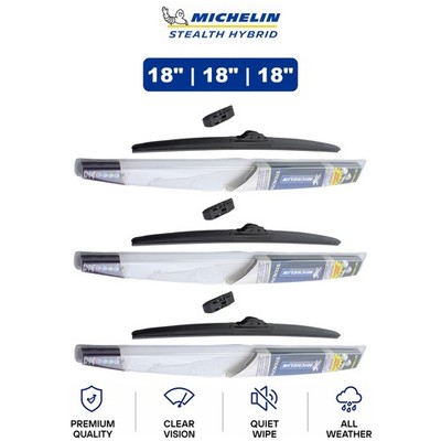 Michelin Stealth Hybrid 18''/18''/18'' 3-Pc Wiper Blade Set For Mercury Lynx 81-87
