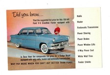 1954 Ford Sedan Original Advertising Postcard