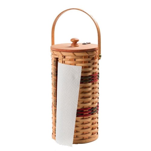 Cesta dispensadora porta toallas de papel tejida a mano decorativa hecha amish - Imagen 1 de 3