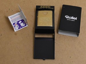 Rare Rollei Zippo Lighter Limited to 100(?) w/ Box & Papers Franke Heidecke Gold