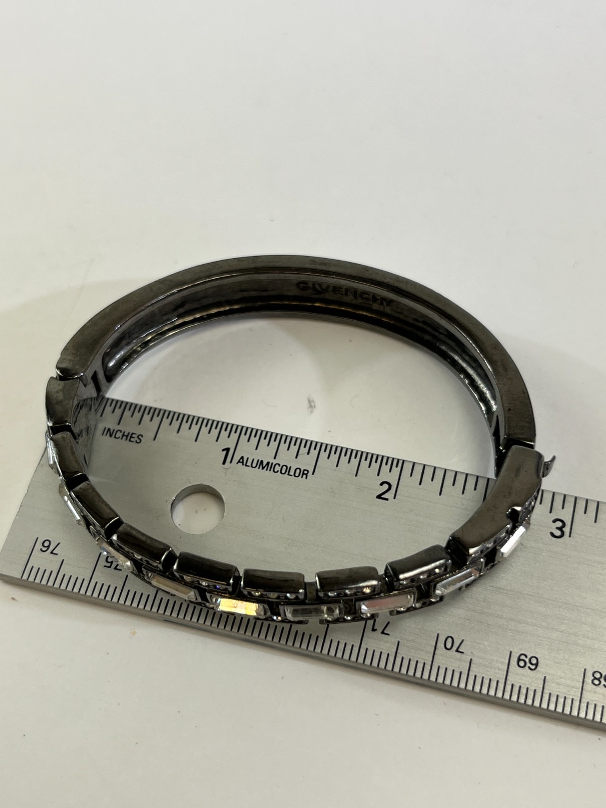 Givenchy Rhinestone Crystal Hinged Bangle Bracele… - image 4