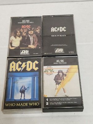 AC/DC Cassette Tapes Lot Of 4 Back In Black Who Made Who Highway To Hell