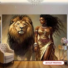 Modern Romantic • 1pc 2D Flat African Animal Goddess Abstract Backdrop • Perfect