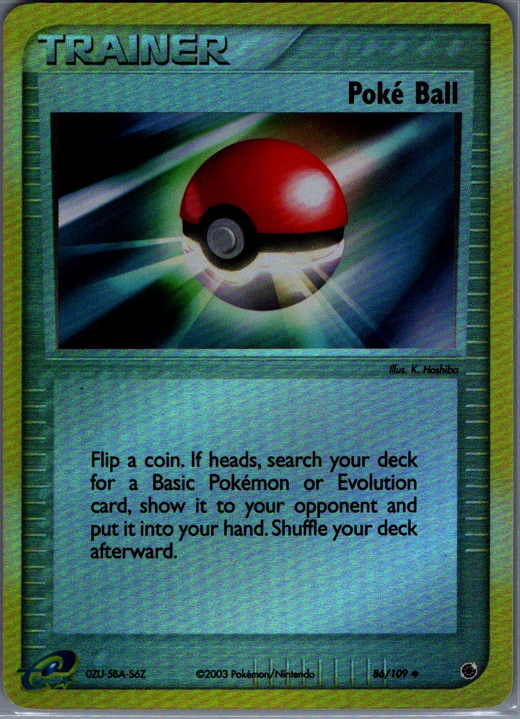 Poke Ball Reverse Holo Uncommon Ruby and Sapphire 86/109 NM