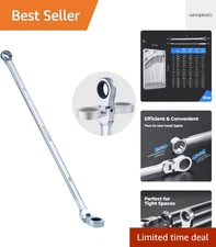 10mm Extra Long Ratcheting Wrench, Flex Head & Fixed Offset Head Double Box E...
