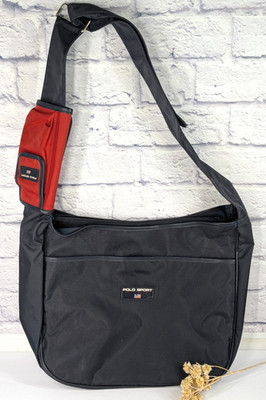 4 SLOTS! Vtg Y2K Polo Sport Ralph Lauren Messenger Shoulder Strap CrossBody Bag