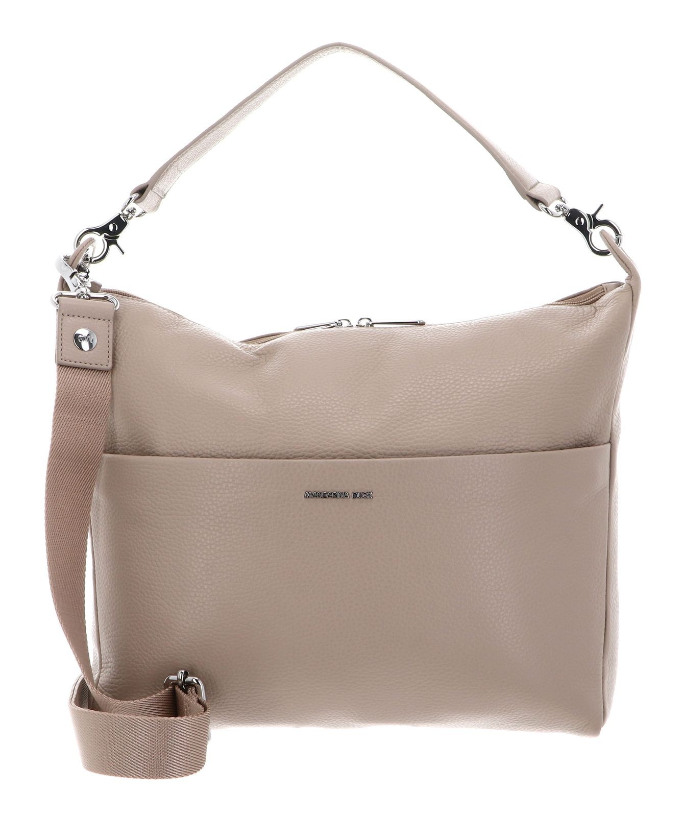 Mandarina Duck Women's Beige Leather Handbag Hobo Mellow - Image 2